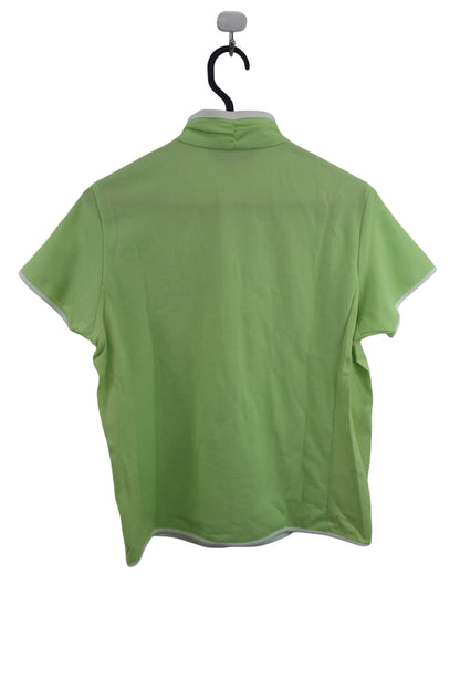 Munsingwear(マンシングウェア) 半袖ハーフジップシャツ 黄緑 レディース L B-7