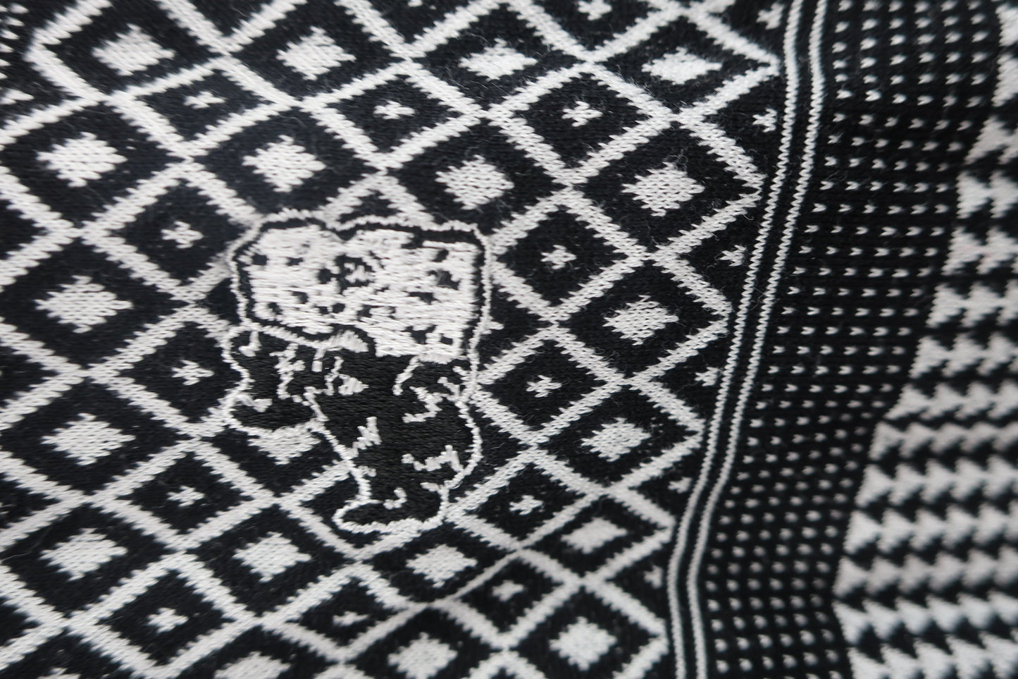 Black & White(ブラック&ホワイト) 半袖ポロシャツ 黒白総柄 レディース M B-2