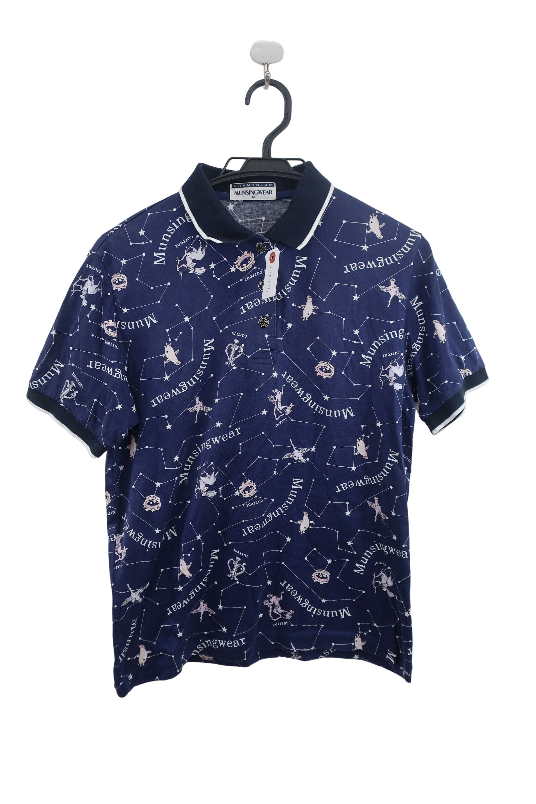 Munsingwear(マンシングウェア) 半袖ポロシャツ ネイビー星座柄 レディース M B-1