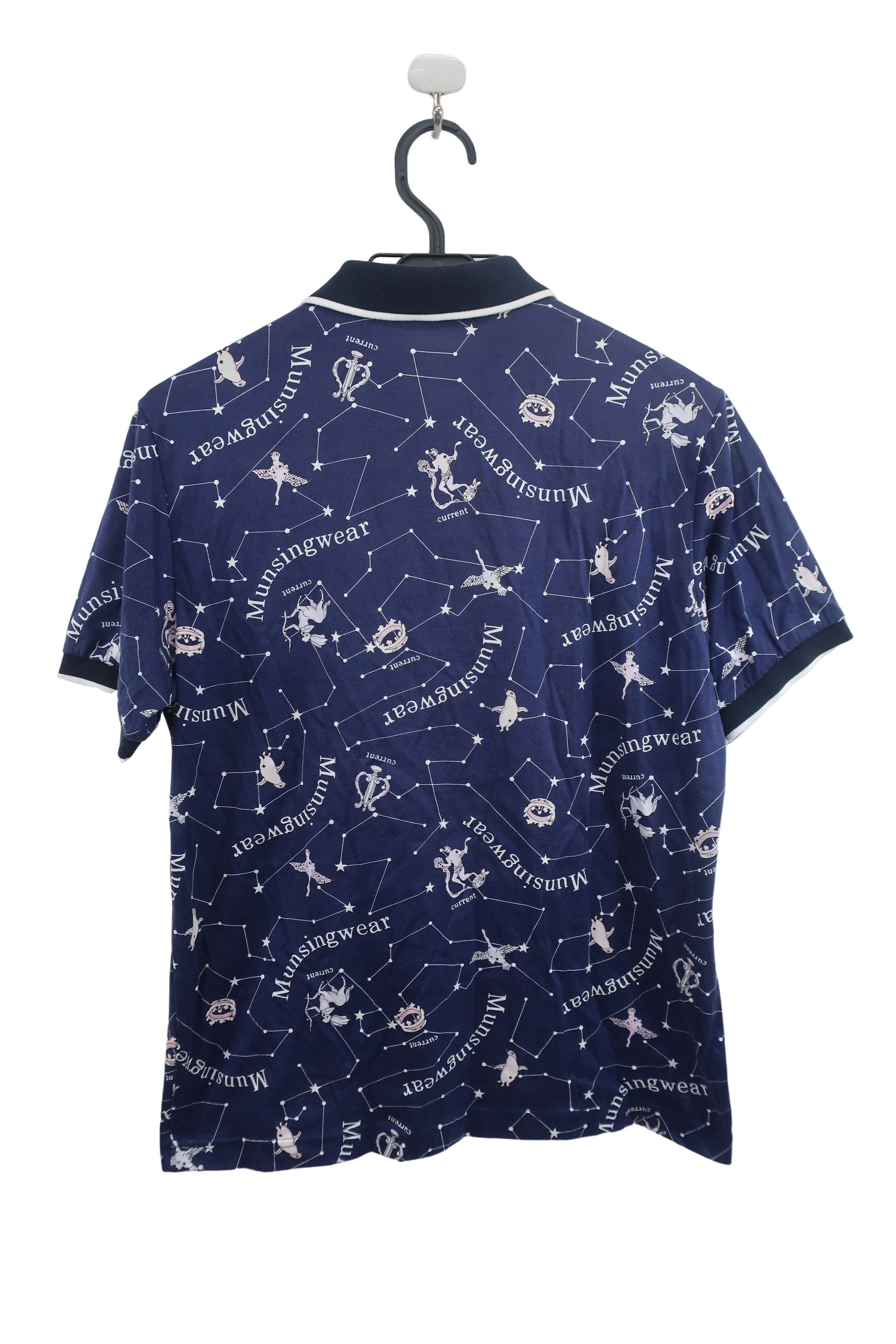 Munsingwear(マンシングウェア) 半袖ポロシャツ ネイビー星座柄 レディース M B-6