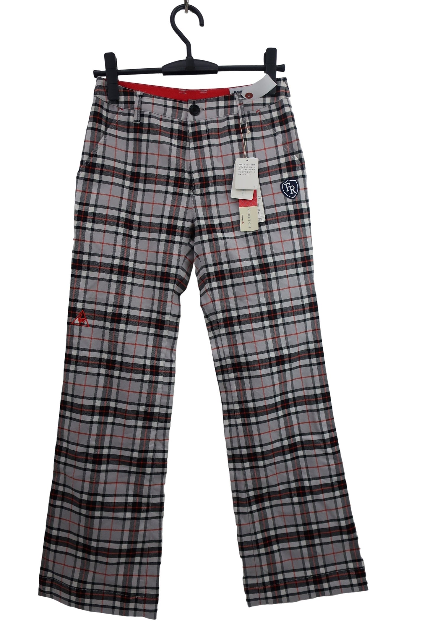 le coq sportif(ルコックスポルティフ) パンツ グレー黒オレンジチェック レディース 7 N-1
