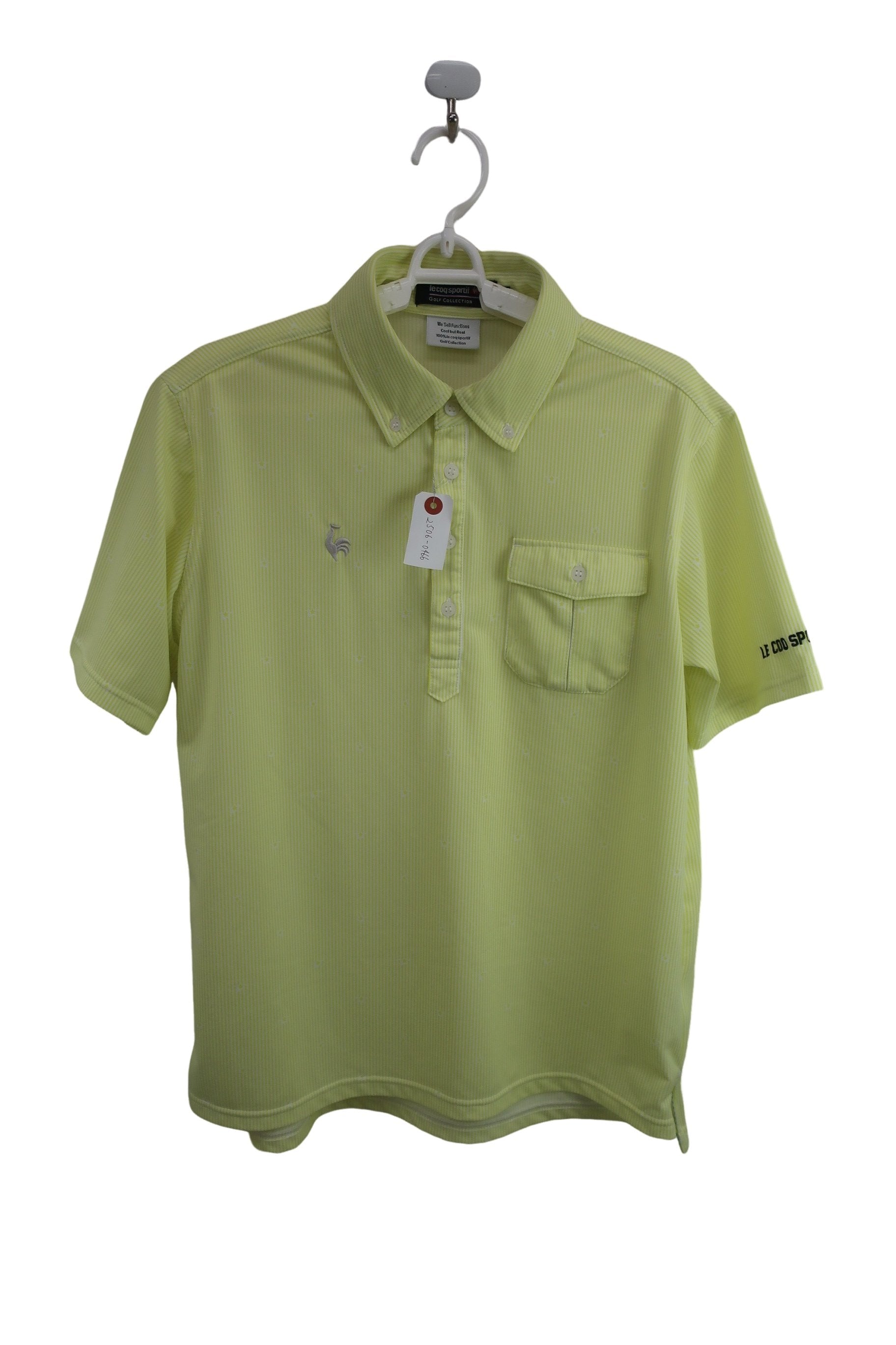 le coq sportif(ルコックスポルティフ) ポロシャツ 黄色白ストライプ メンズ M A-1