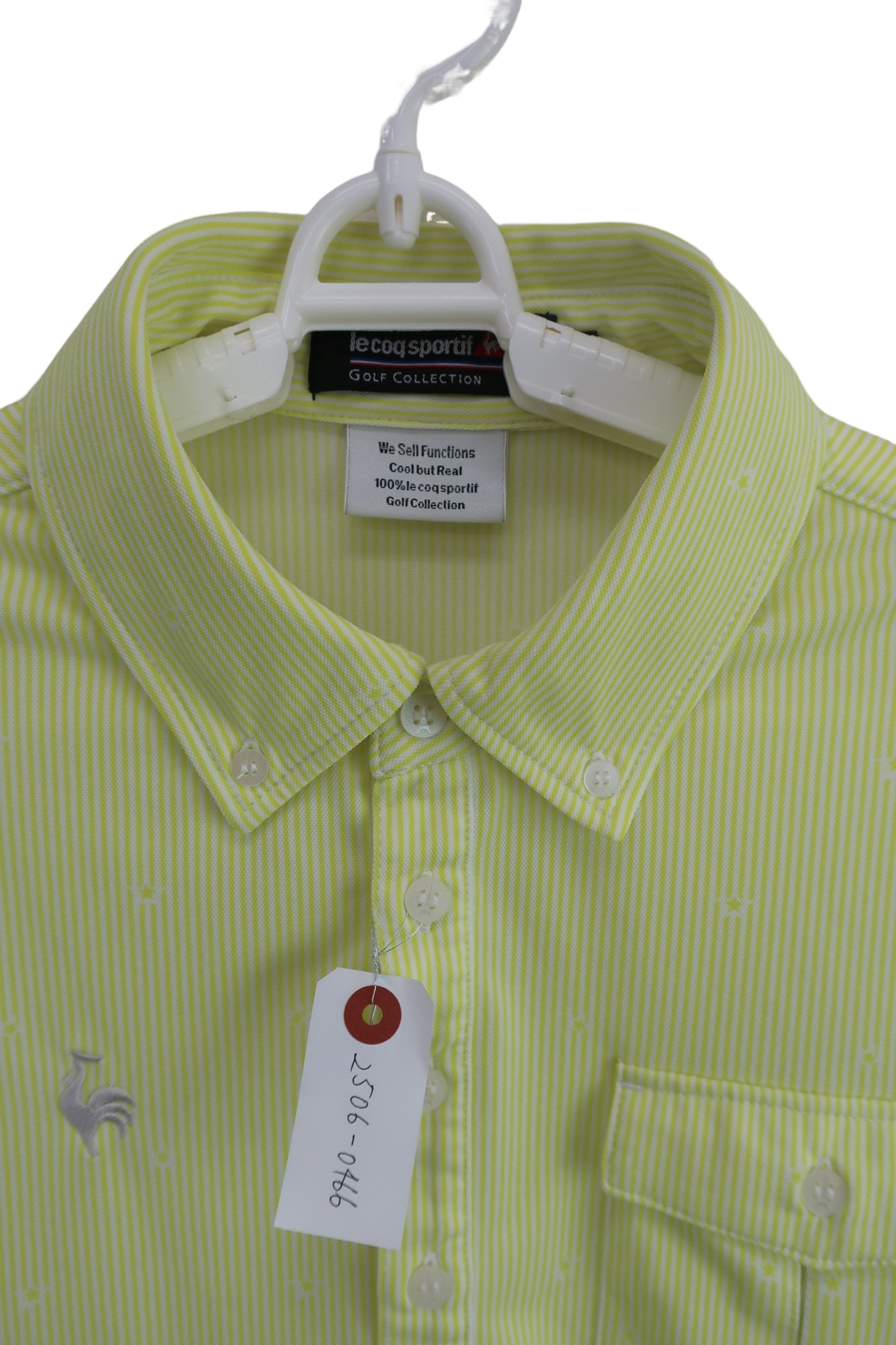 le coq sportif(ルコックスポルティフ) ポロシャツ 黄色白ストライプ メンズ M A-3