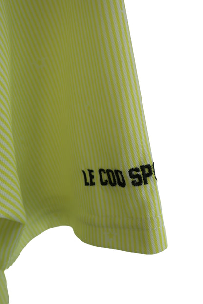 le coq sportif(ルコックスポルティフ) ポロシャツ 黄色白ストライプ メンズ M A-4
