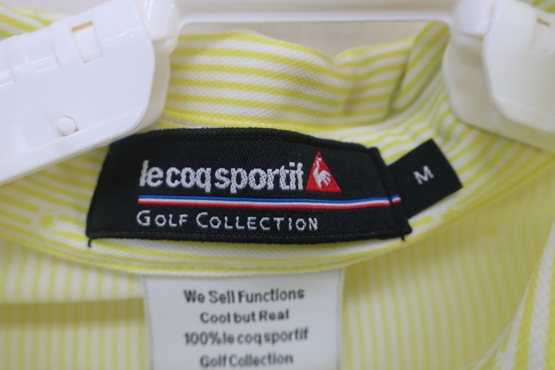 le coq sportif(ルコックスポルティフ) ポロシャツ 黄色白ストライプ メンズ M A-5