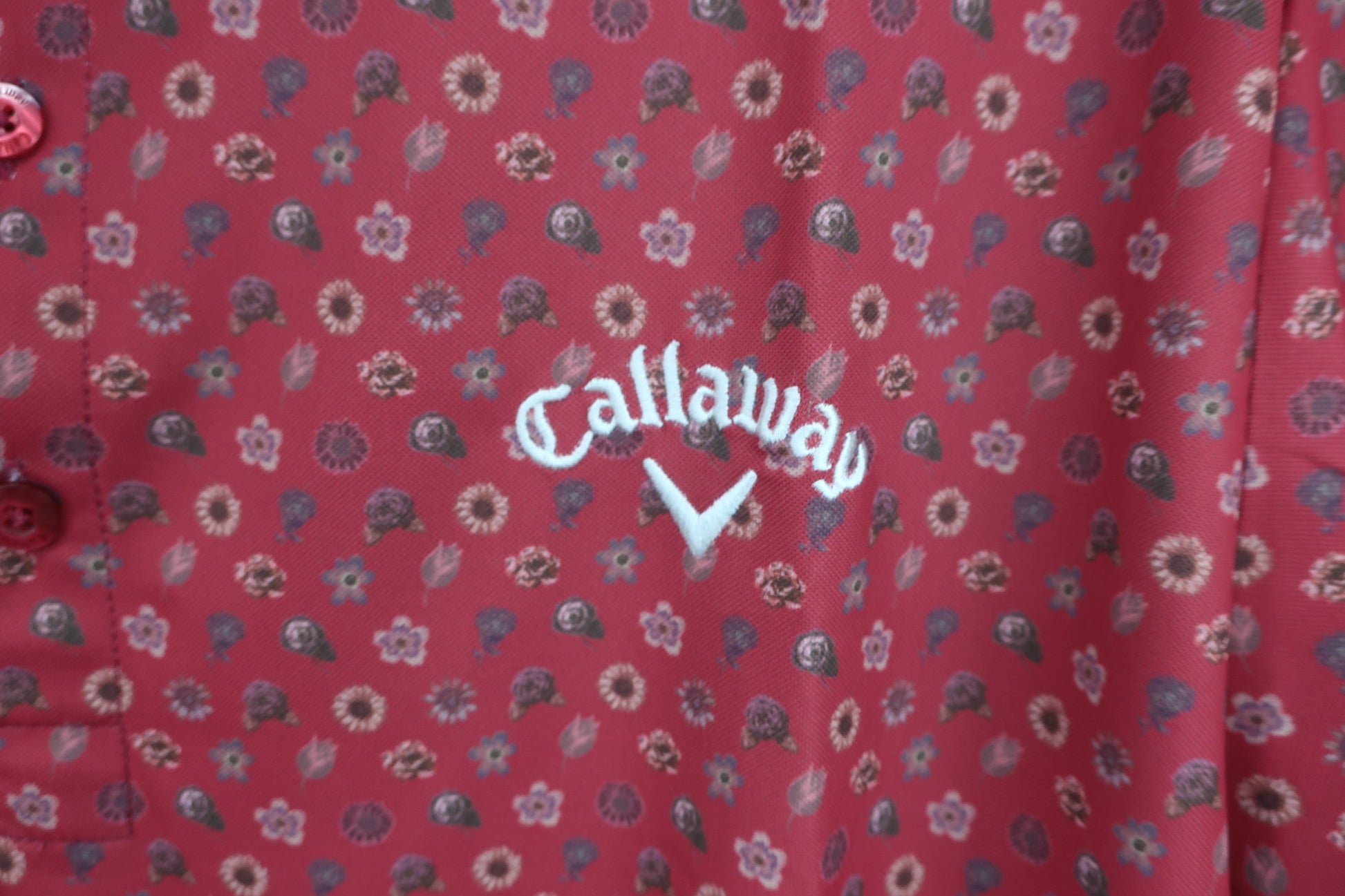 Callaway(キャロウェイ) ポロシャツ 赤総柄 メンズ 3L C22134113 A-2