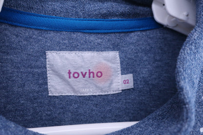 tovho(トヴホ) 半袖モックネックシャツ ネイビー白水玉 メンズ 2 A-2