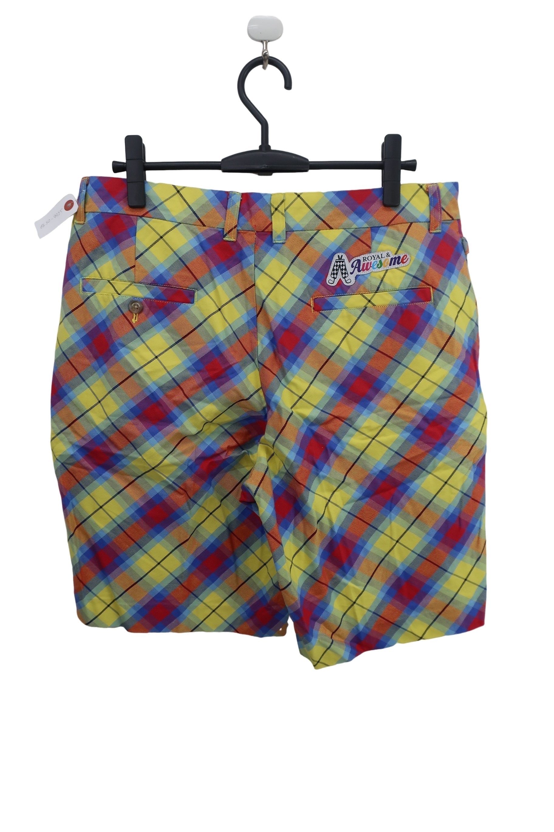 ROYAL&Awesome ハーフパンツ 黄赤青チェック メンズ 36 B