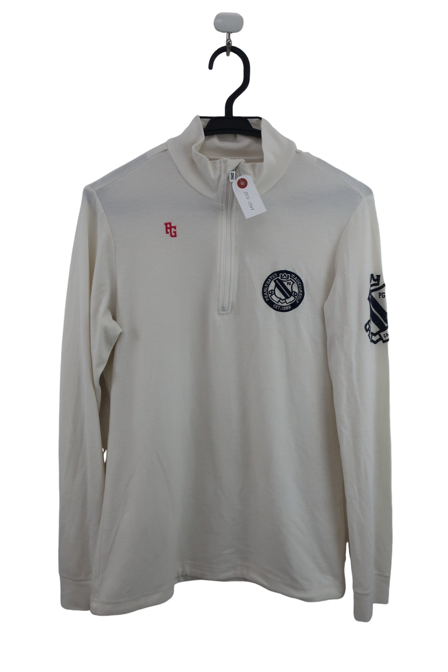 PEARLY GATES(パーリーゲイツ) 長袖ハーフジップモックネックシャツ 白 レディース 1 055-8166108 B-1