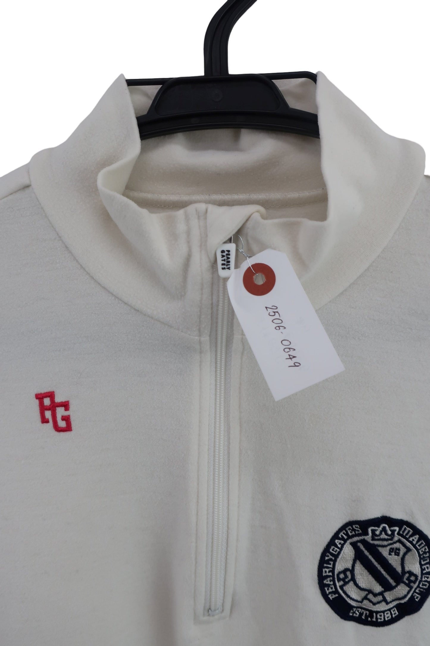 PEARLY GATES(パーリーゲイツ) 長袖ハーフジップモックネックシャツ 白 レディース 1 055-8166108 B-6