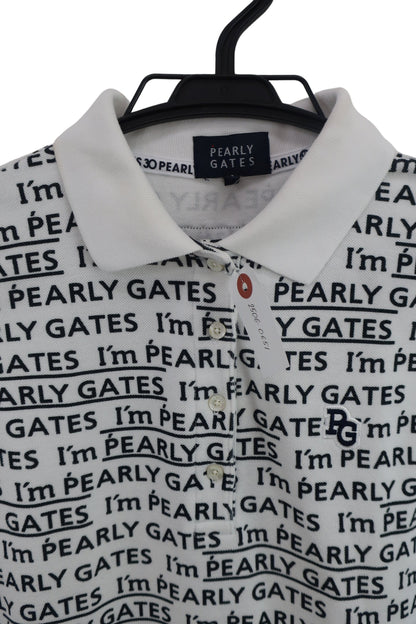 PEARLY GATES(パーリーゲイツ) ノースリーブポロシャツ 白ロゴ柄 レディース 1 055ー9160314 A-4