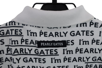 PEARLY GATES(パーリーゲイツ) ノースリーブポロシャツ 白ロゴ柄 レディース 1 055ー9160314 A-6