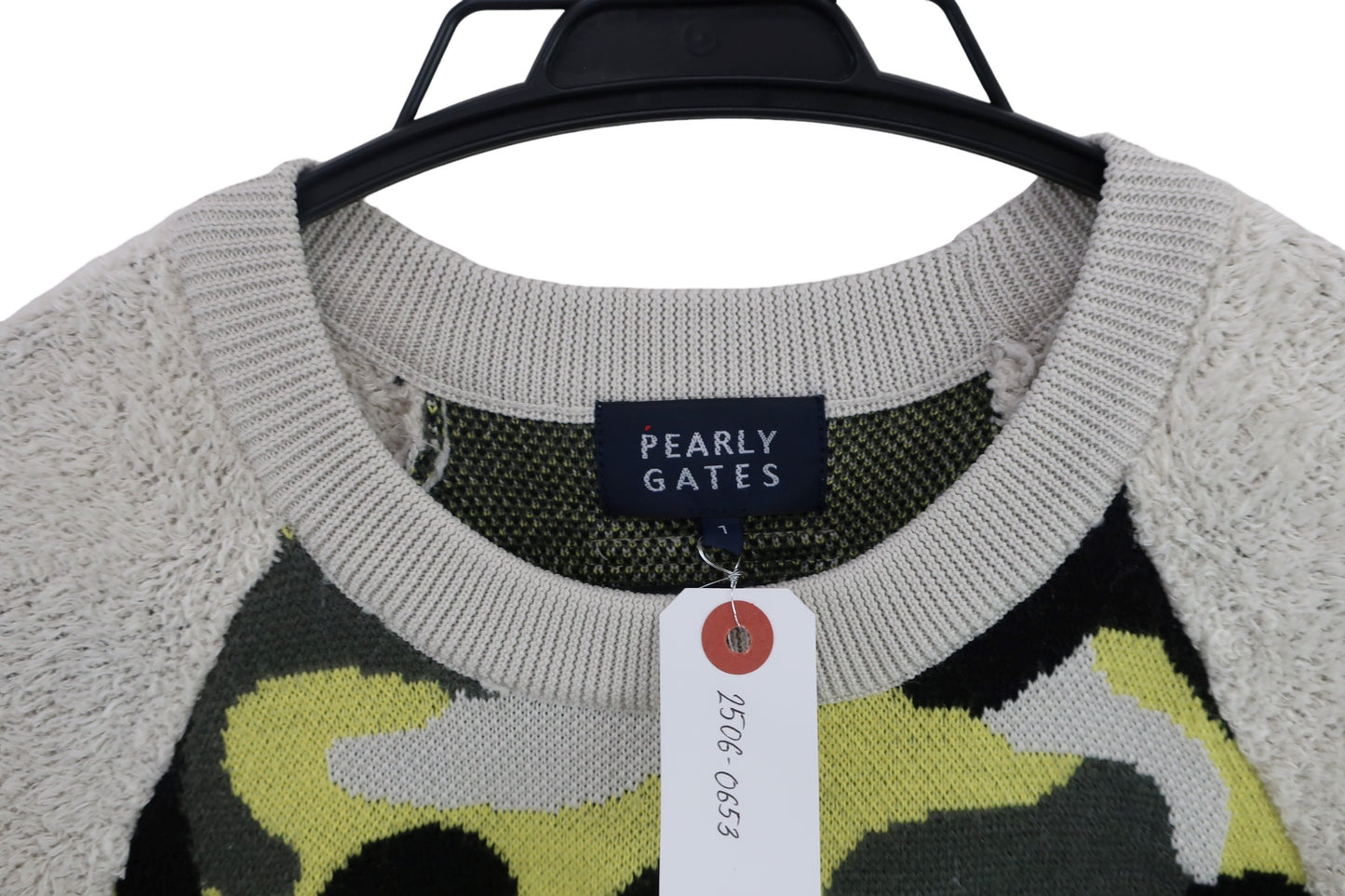 PEARLY GATES(パーリーゲイツ) ニットセーター ベージュ黄色迷彩 レディース 1 055-9270124 A-2