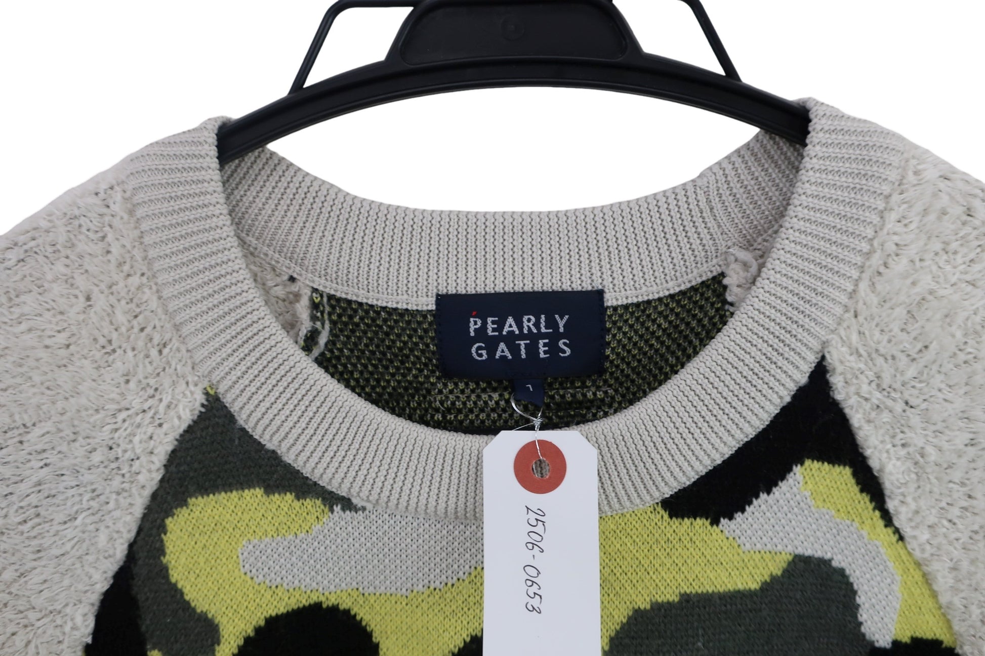 PEARLY GATES(パーリーゲイツ) ニットセーター ベージュ黄色迷彩 レディース 1 055-9270124 A-2