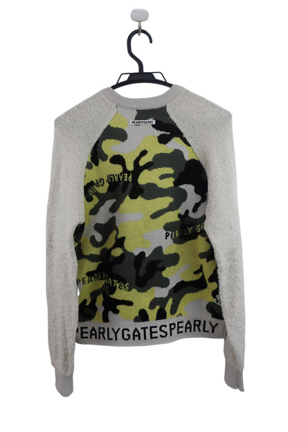 PEARLY GATES(パーリーゲイツ) ニットセーター ベージュ黄色迷彩 レディース 1 055-9270124 A-5