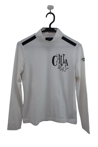 Callaway(キャロウェイ) 長袖モックネックシャツ 白 レディース M B-1