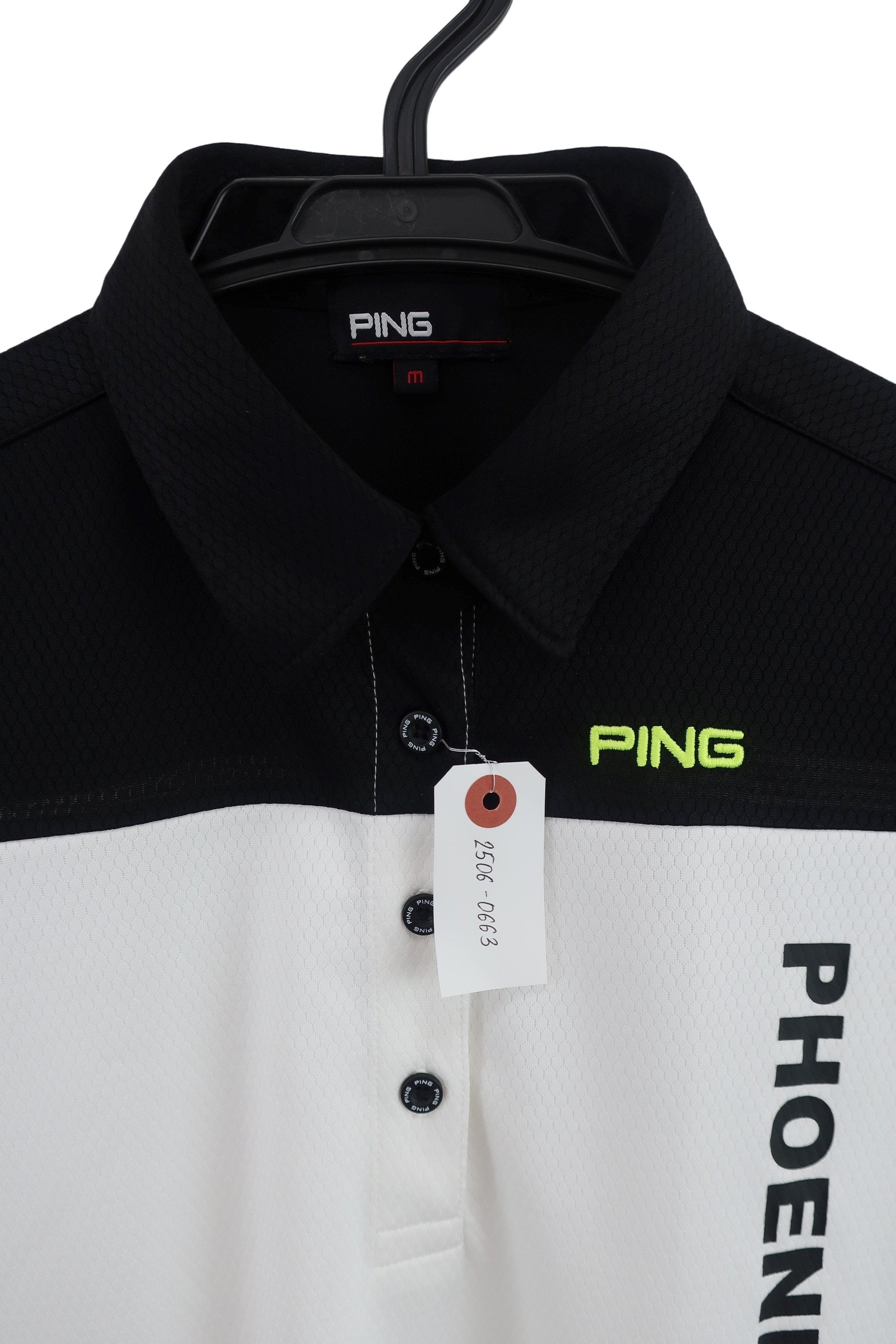 PING(ピン) 半袖ポロシャツ 白黒 レディース M A-3