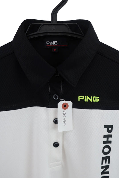 PING(ピン) 半袖ポロシャツ 白黒 レディース M A-3