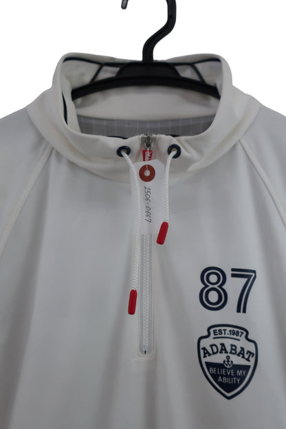 adabat(アダバット) 半袖ハーフジップシャツ 白 レディース 38 B-4