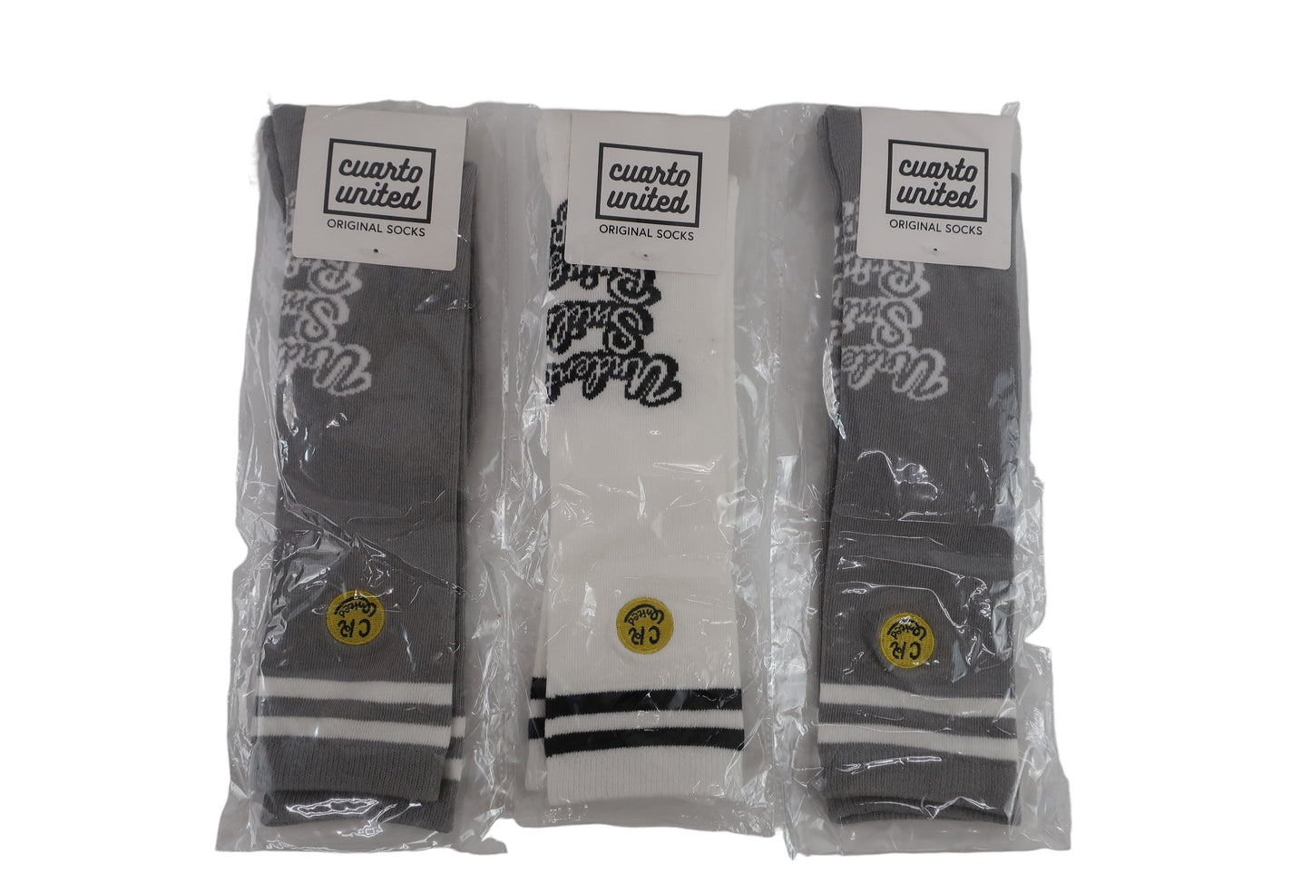 Cuarto UNITED(クアルトユナイテッド) ソックス3点セット 白/グレー×2 レディース 23?25cm N-1