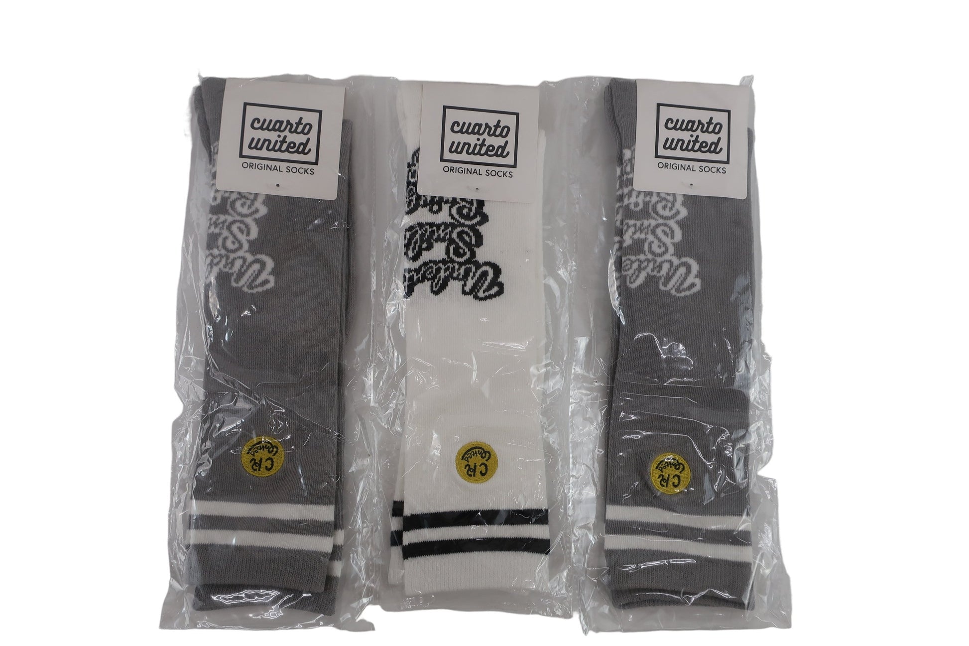 Cuarto UNITED(クアルトユナイテッド) ソックス3点セット 白/グレー×2 レディース 23?25cm N-1