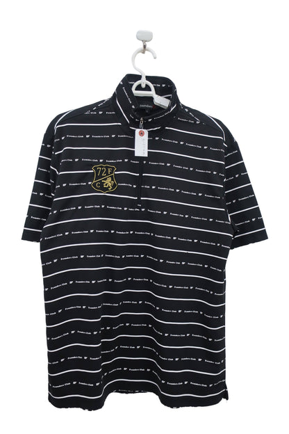 Founders Club(ファウンダース) ハーフジップシャツ 黒白ボーダー メンズ L A