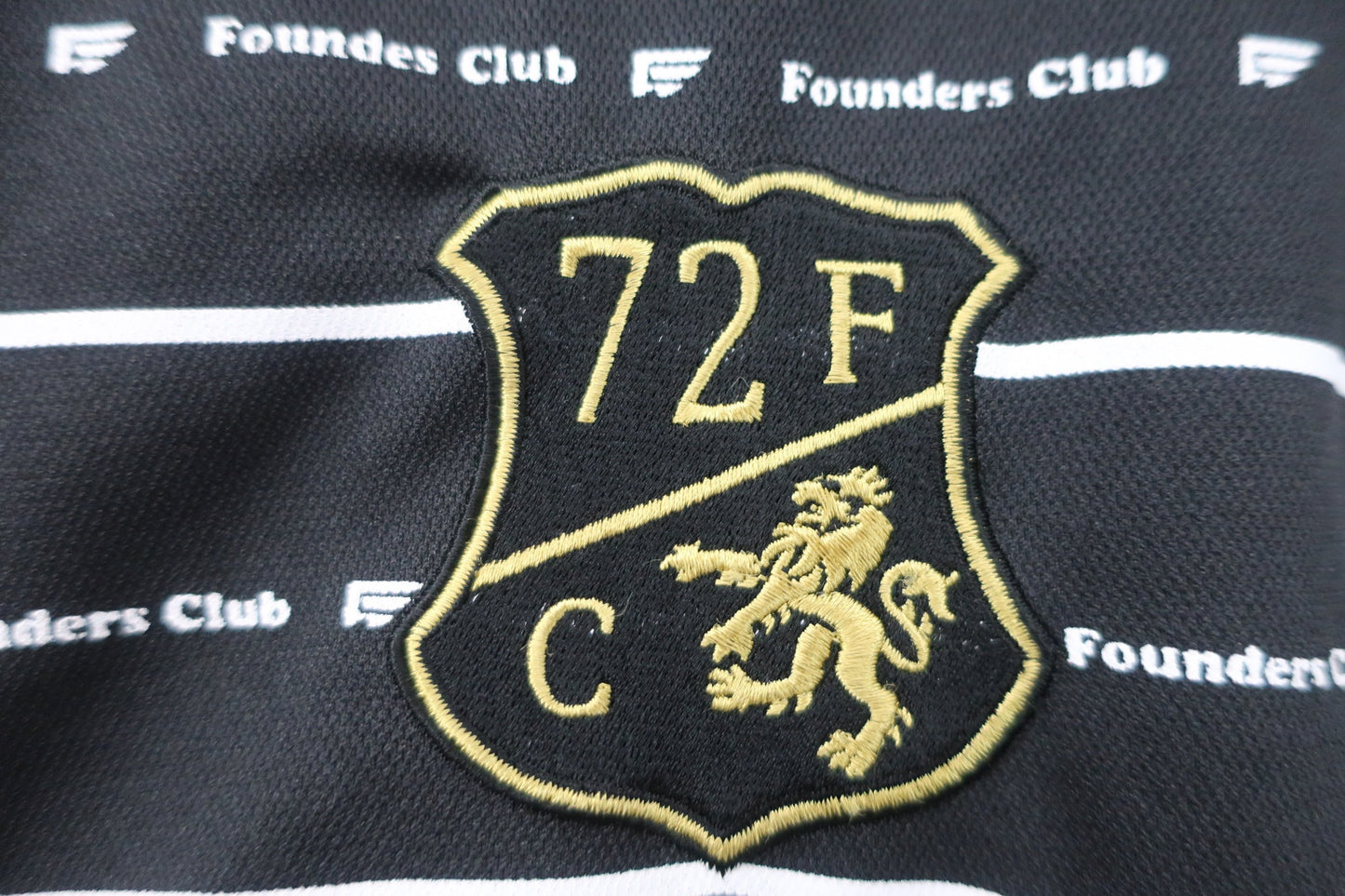 Founders Club(ファウンダース) ハーフジップシャツ 黒白ボーダー メンズ L A