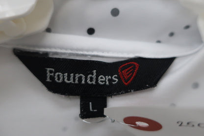 Founders Club(ファウンダース) ポロシャツ 白グレー系ドット柄 メンズ L A