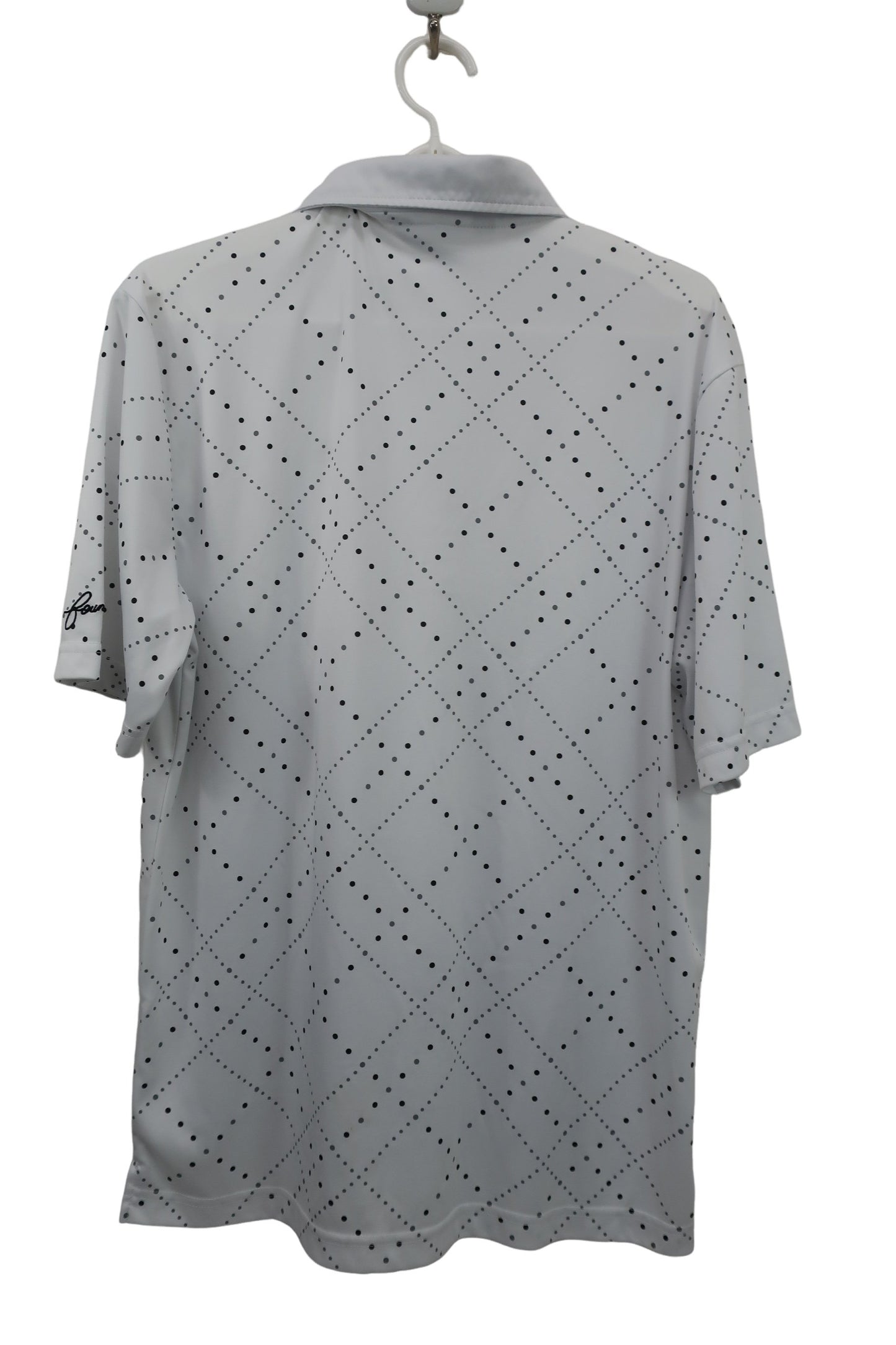 Founders Club(ファウンダース) ポロシャツ 白グレー系ドット柄 メンズ L A