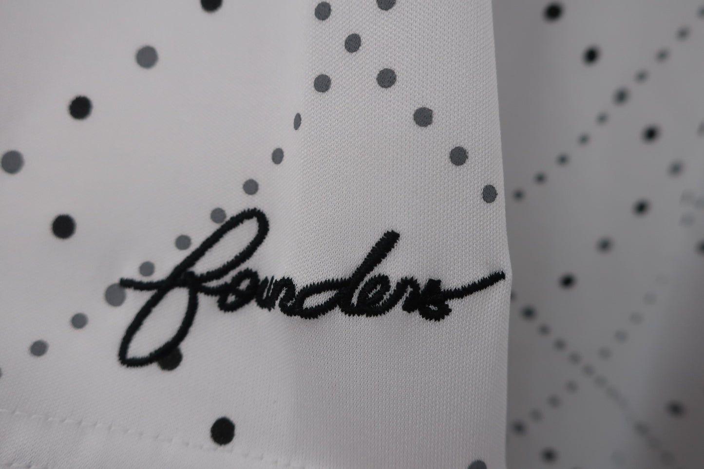 Founders Club(ファウンダース) ポロシャツ 白グレー系ドット柄 メンズ L A