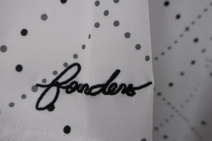 Founders Club(ファウンダース) ポロシャツ 白グレー系ドット柄 メンズ L A
