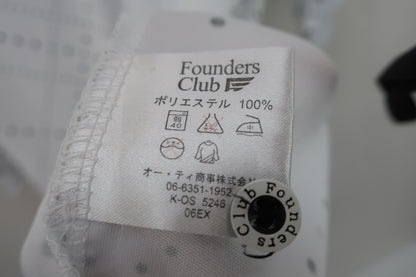 Founders Club(ファウンダース) ポロシャツ 白グレー系ドット柄 メンズ L A