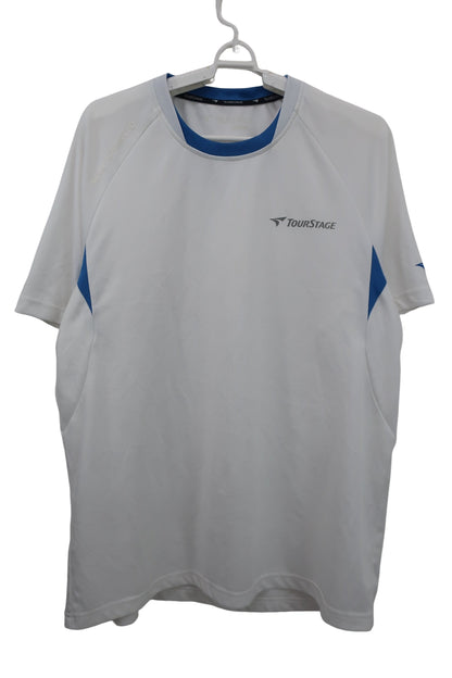 TOURSTAGE(ツアーステージ) 半袖シャツ 白青 メンズ LL B