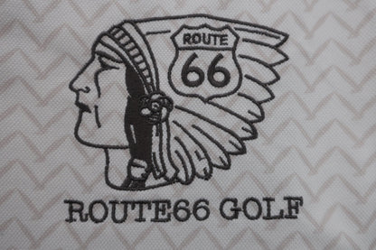 ROUTE66GOLF(ルート66) ポロシャツ 白ベージュ総柄 メンズ L B