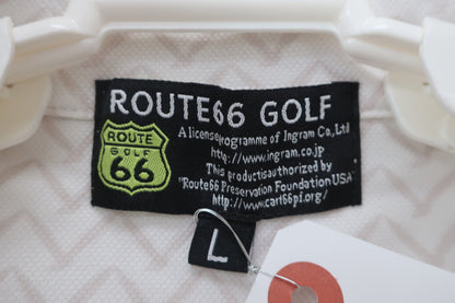 ROUTE66GOLF(ルート66) ポロシャツ 白ベージュ総柄 メンズ L B