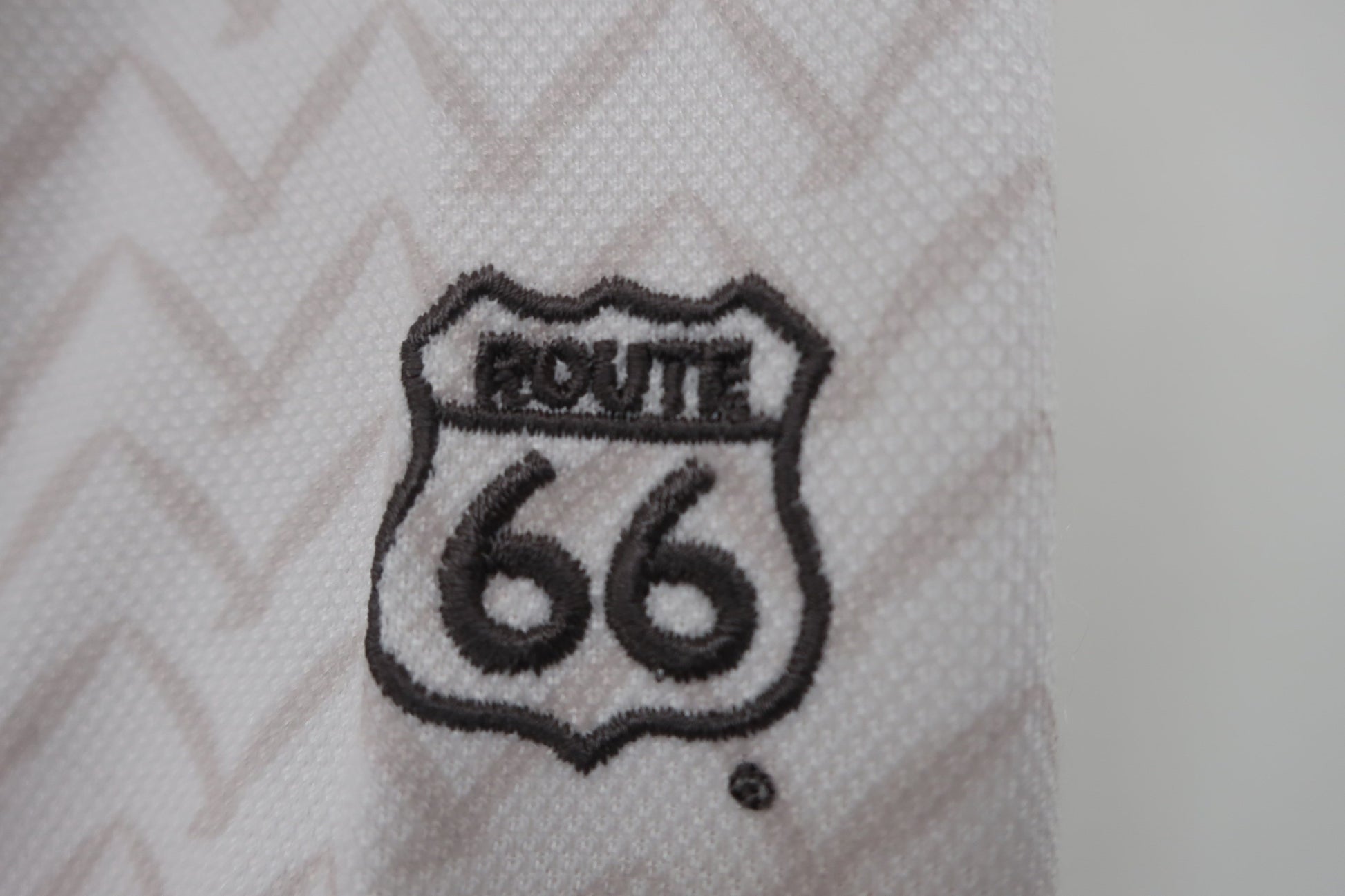 ROUTE66GOLF(ルート66) ポロシャツ 白ベージュ総柄 メンズ L B