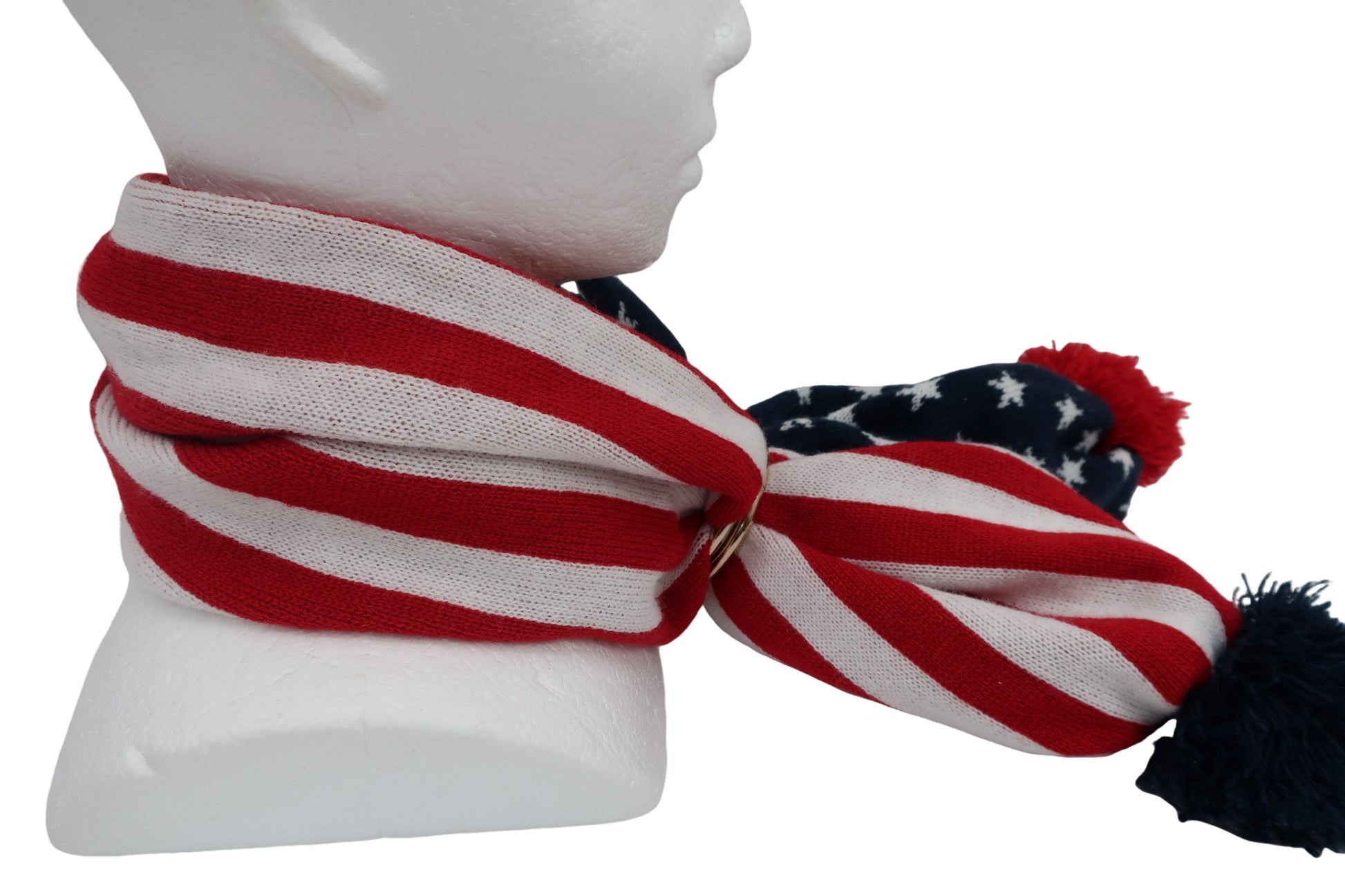 BEAMS GOLF(ビームスゴルフ) シューズケース ネイビー/赤白ストライプ フリーサイズ A-7