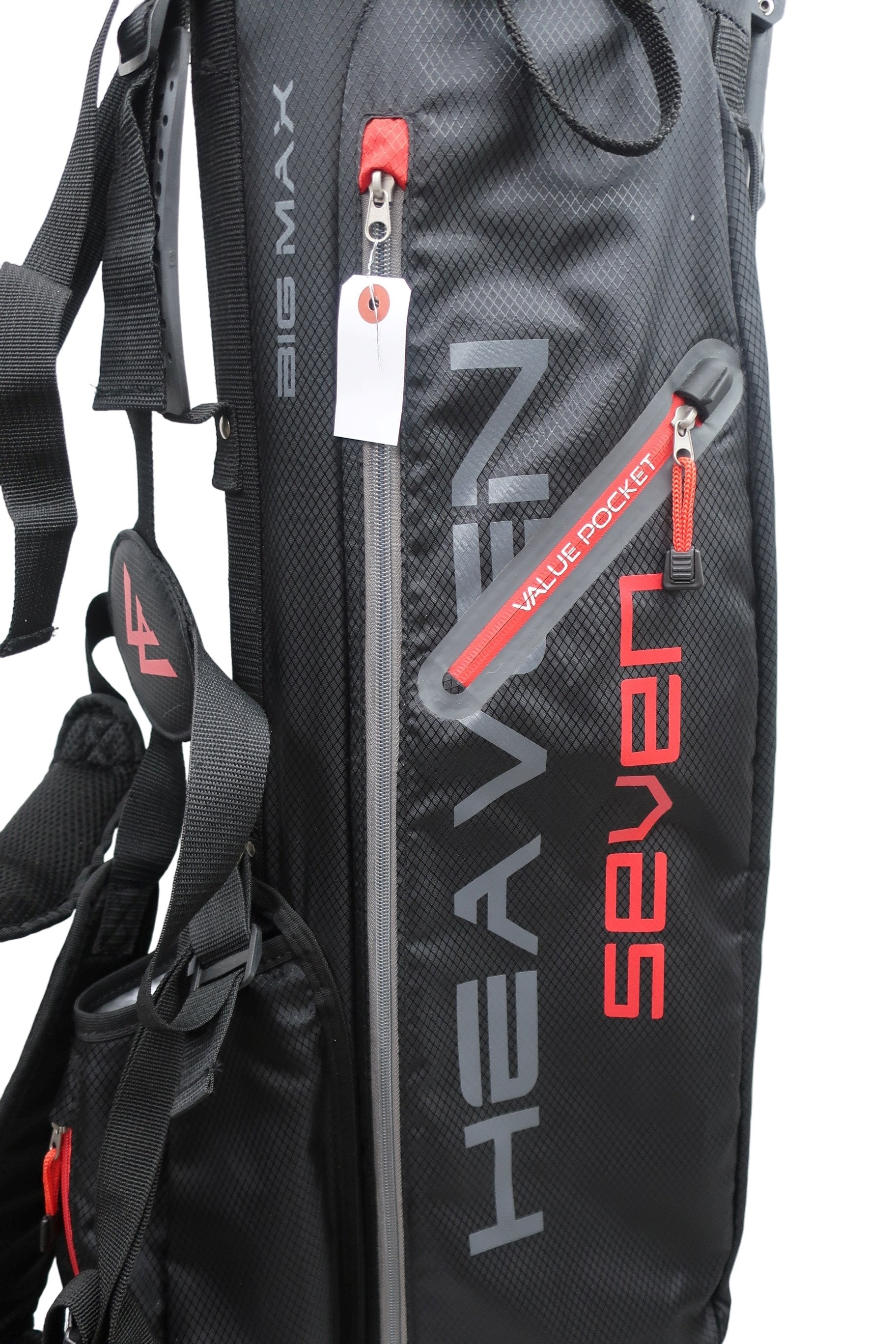 BIG MAX GOLF(ビッグマックスゴルフ) スタンド式キャディバッグ 黒赤 1.6kg 4口 Heaven Seven G S-2