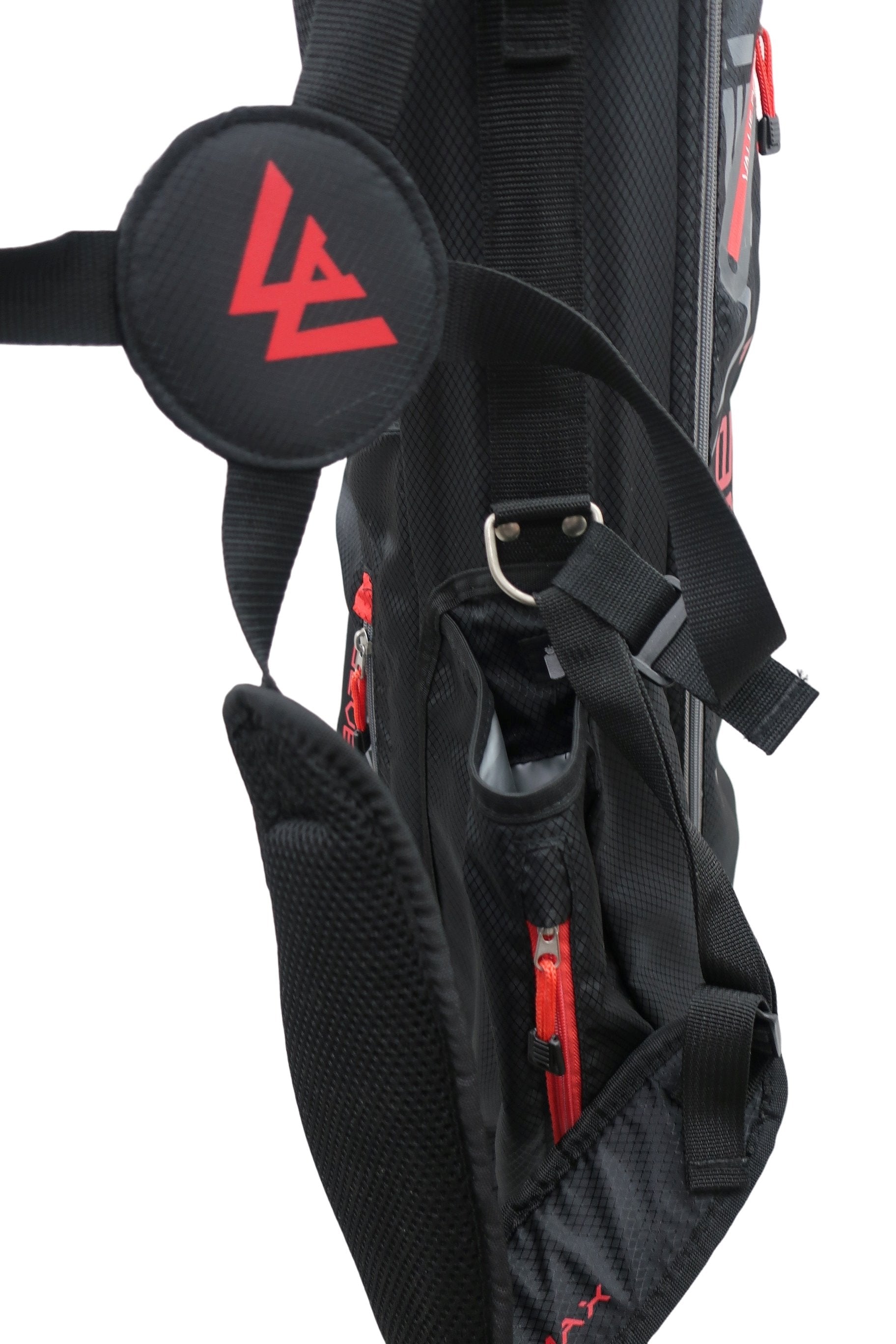 BIG MAX GOLF(ビッグマックスゴルフ) スタンド式キャディバッグ 黒赤 1.6kg 4口 Heaven Seven G S-4