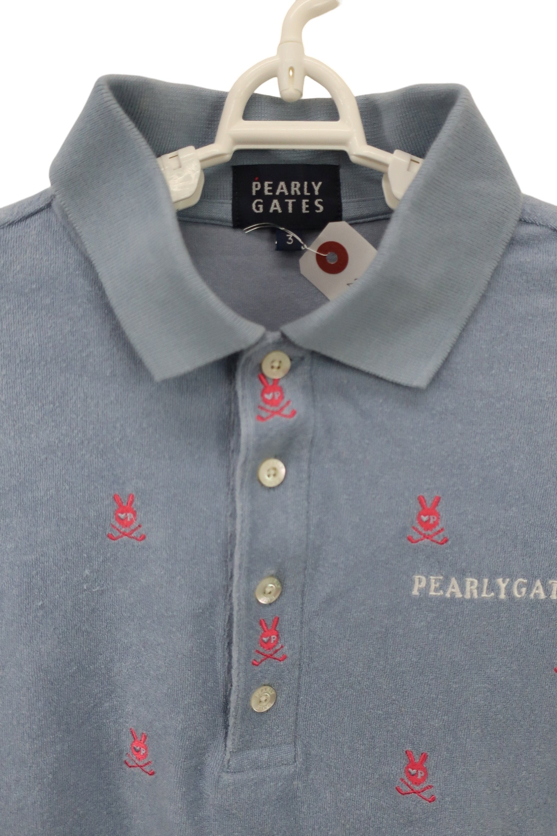 PEARLY GATES(パーリーゲイツ) ポロシャツ 水色 レディース 3 053-160596 B