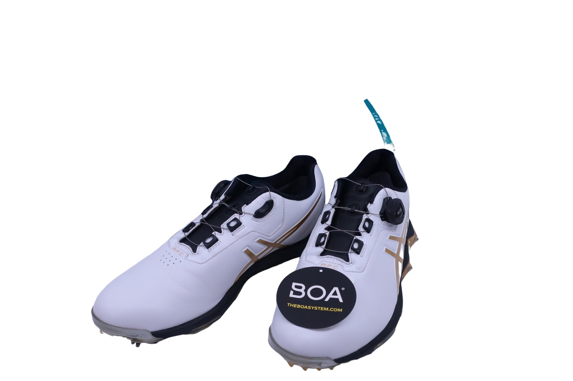 ASICS(アシックス) ダイヤル式ゴルフシューズ 白黒ゴールド メンズ 28.5cm 1113A002 A-1