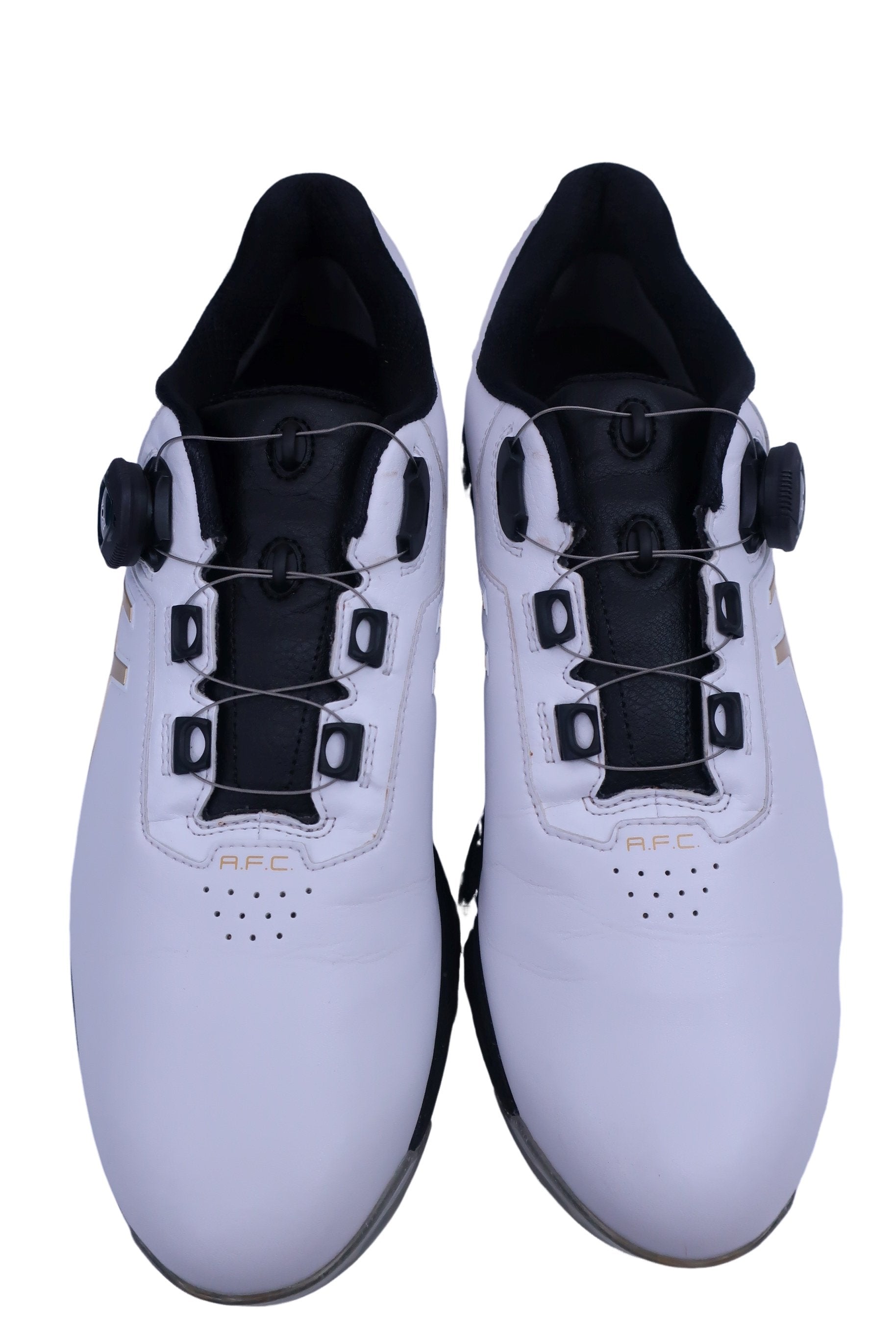 ASICS(アシックス) ダイヤル式ゴルフシューズ 白黒ゴールド メンズ 28.5cm 1113A002 A-2