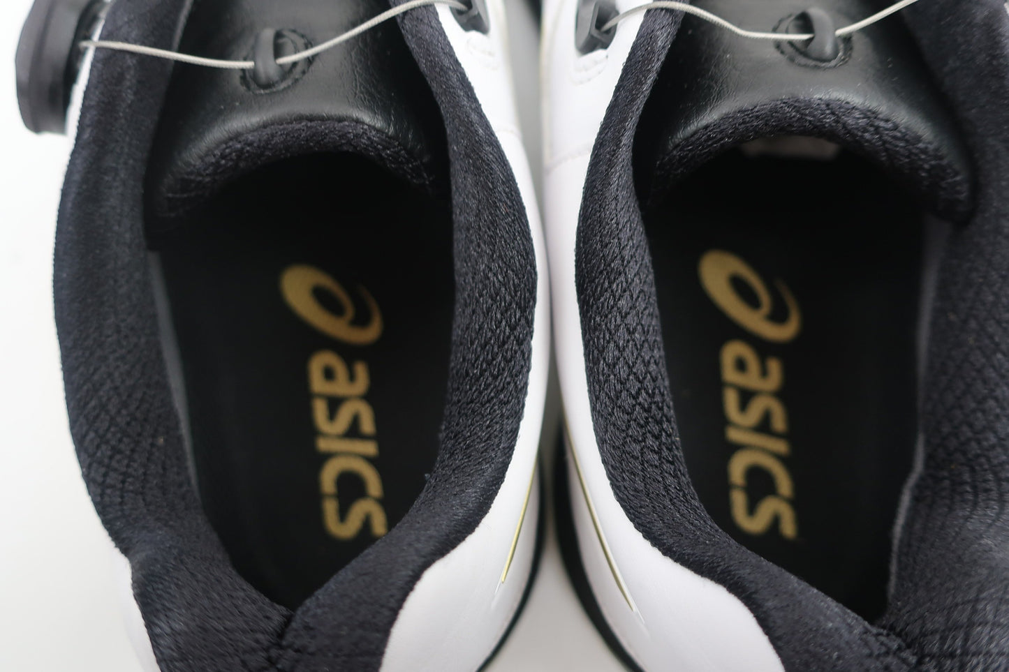 ASICS(アシックス) ダイヤル式ゴルフシューズ 白黒ゴールド メンズ 28.5cm 1113A002 A-8