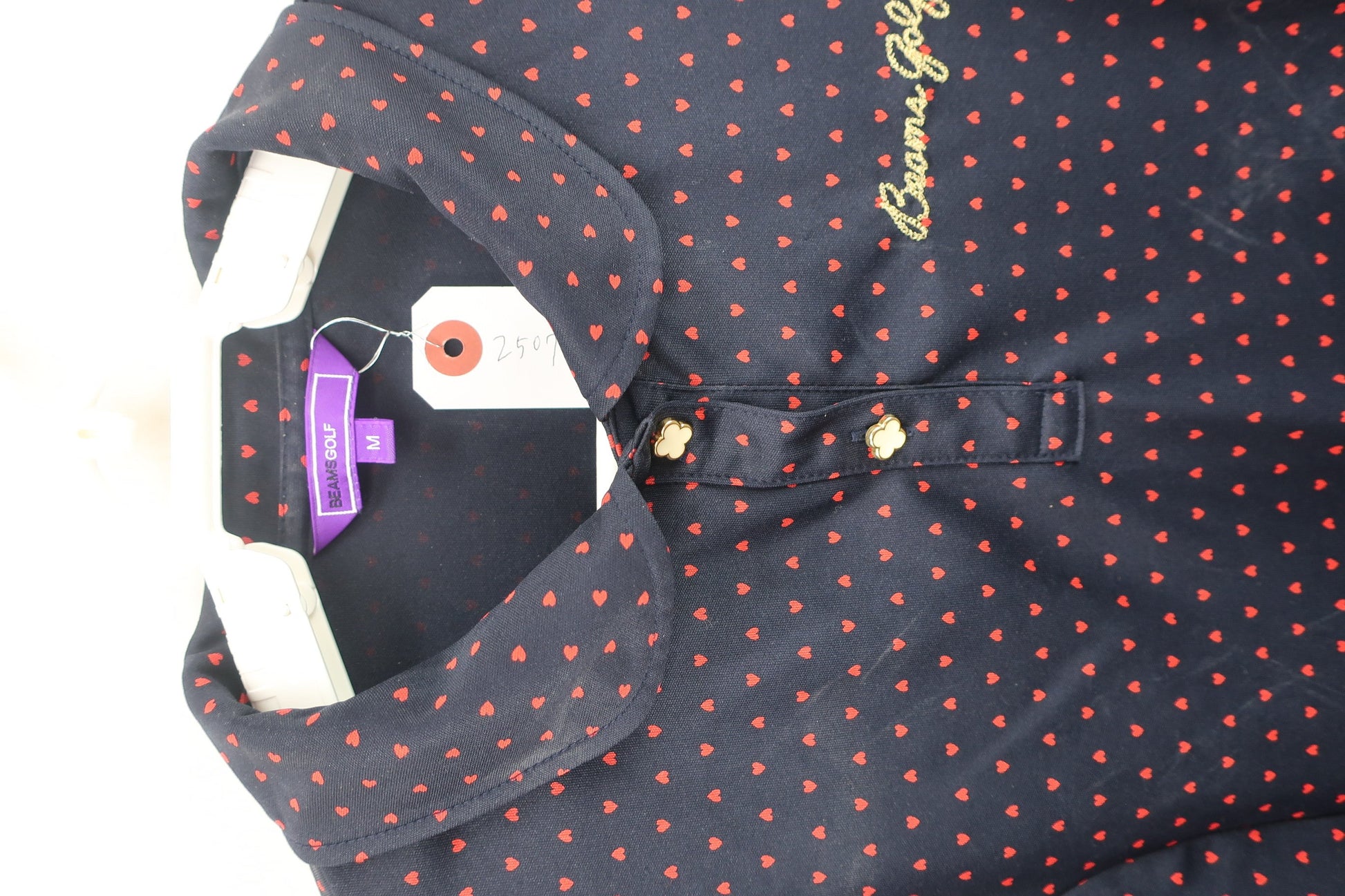 BEAMS GOLF(ビームスゴルフ) ワンピース ネイビーハート柄 レディース M B-3