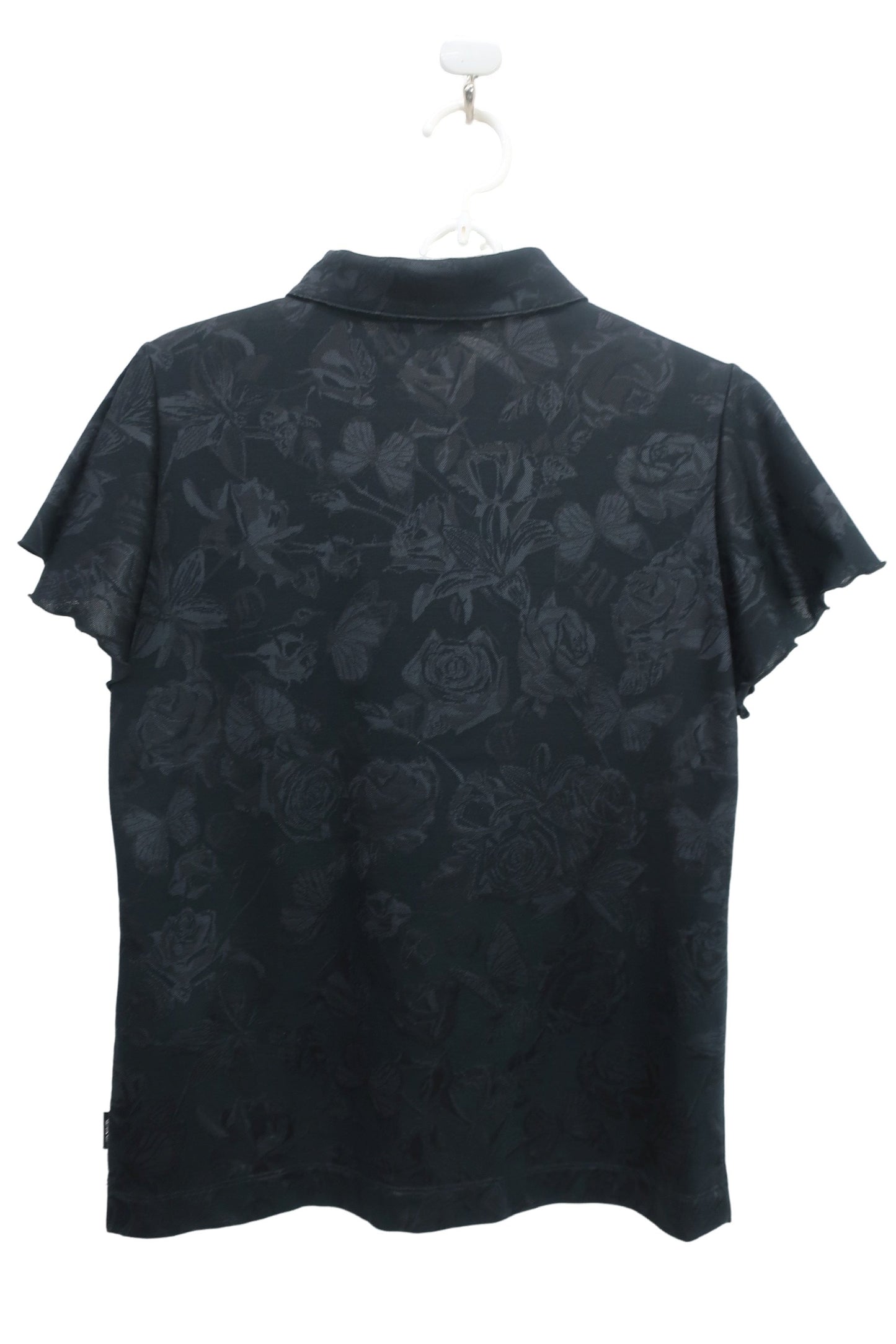 Dance With Dragon(ダンスウィズドラゴン) ポロシャツ 黒総柄 レディース 2 D2-163323 A-5