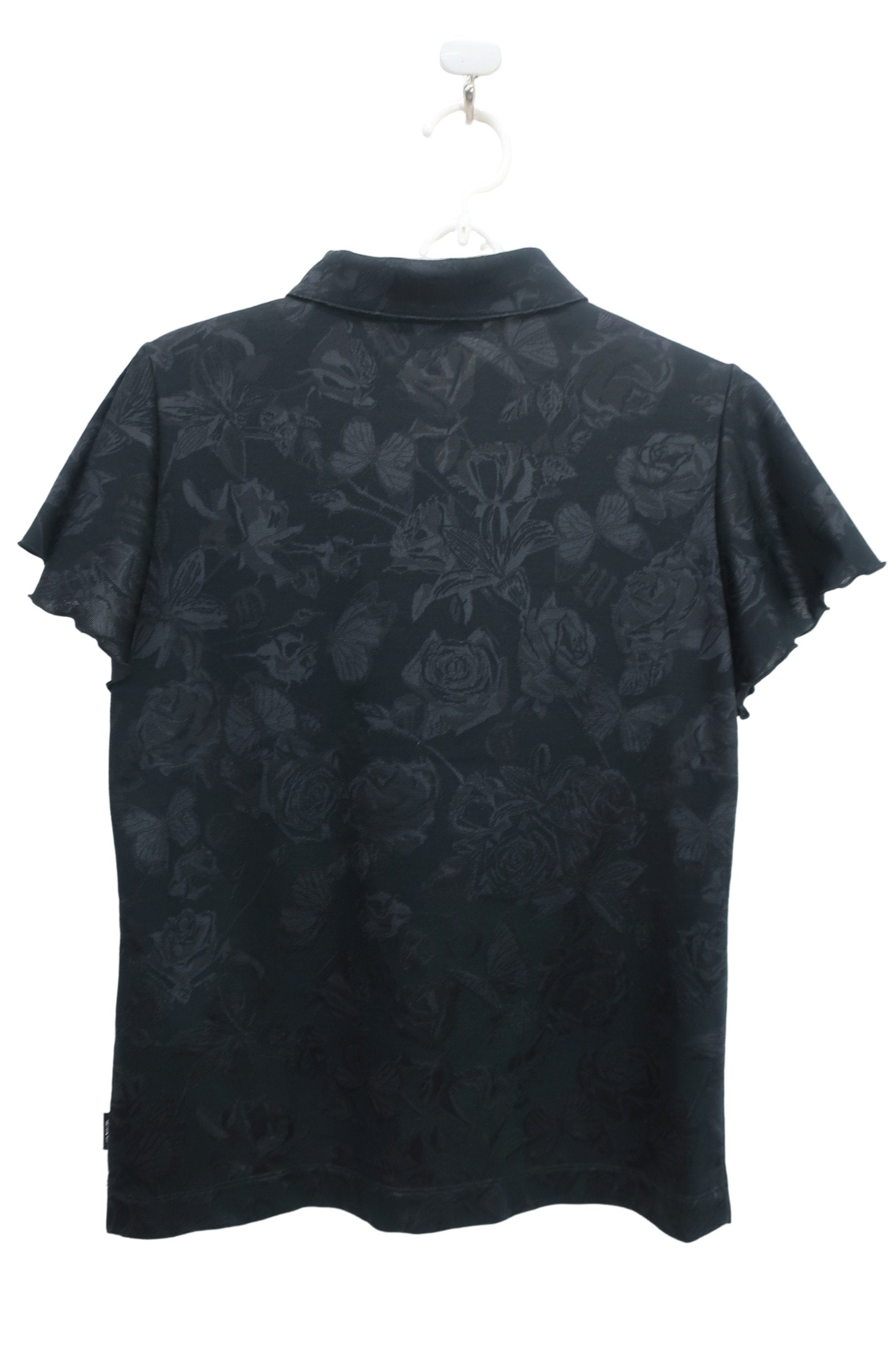 Dance With Dragon(ダンスウィズドラゴン) ポロシャツ 黒総柄 レディース 2 D2-163323 A-5