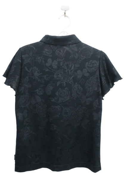 Dance With Dragon(ダンスウィズドラゴン) ポロシャツ 黒総柄 レディース 2 D2-163323 A-5