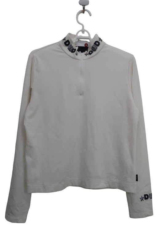 Dance With Dragon(ダンスウィズドラゴン) ハーフジップシャツ 白 レディース 3 D2-179110 B-1