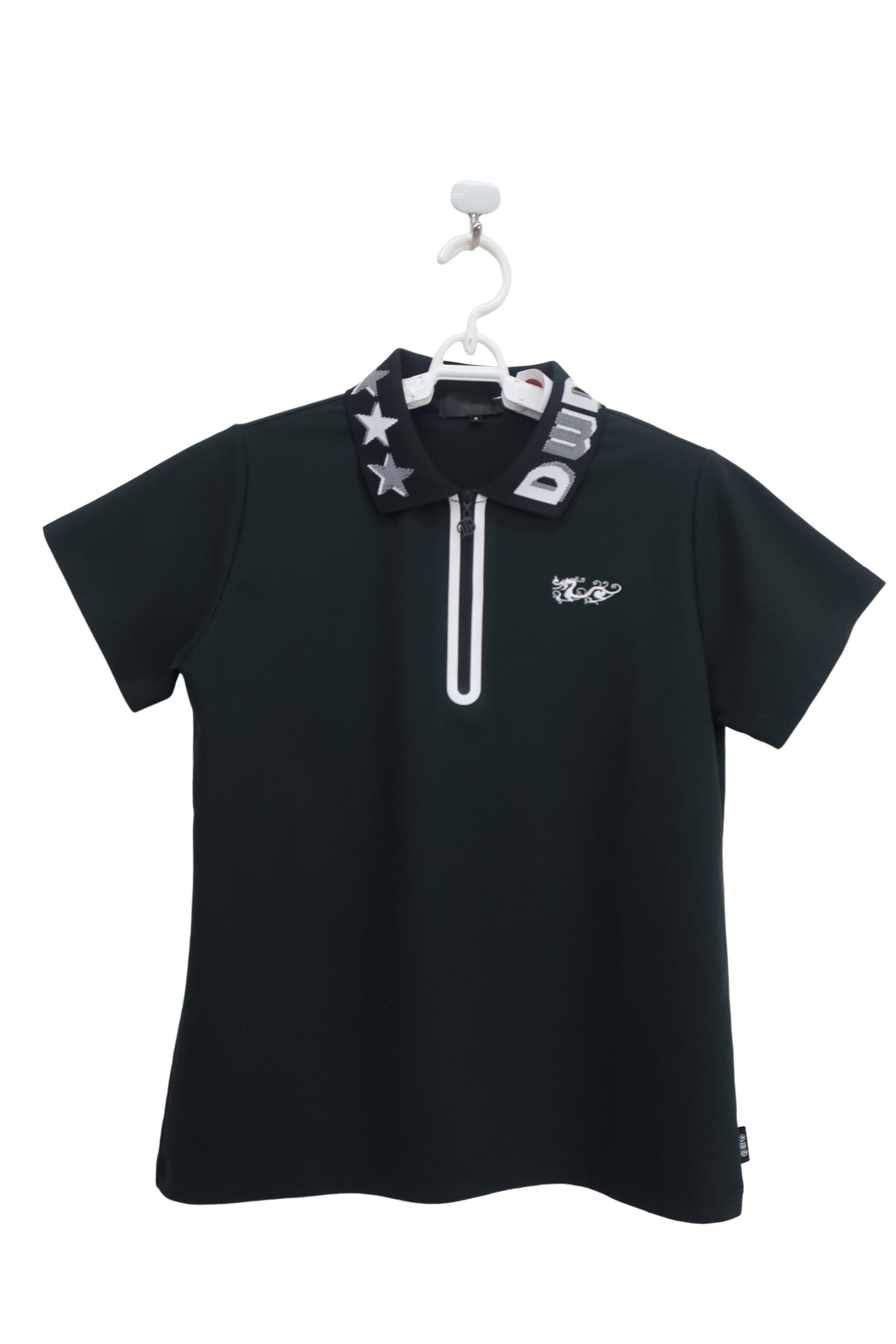 Dance With Dragon(ダンスウィズドラゴン) ハーフジップポロシャツ 黒 レディース 2 D2-178311 A-1