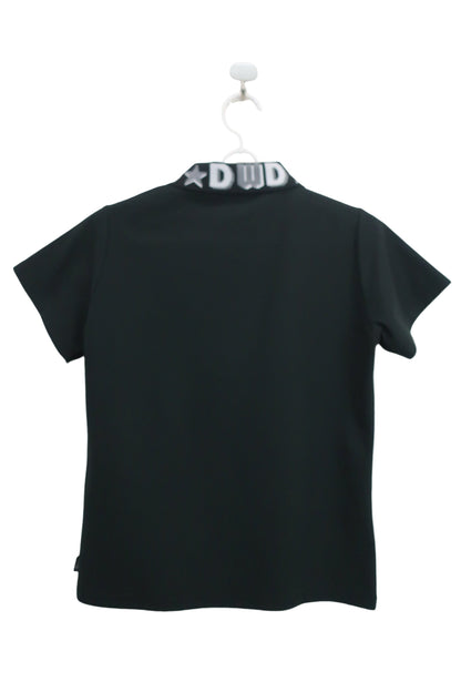 Dance With Dragon(ダンスウィズドラゴン) ハーフジップポロシャツ 黒 レディース 2 D2-178311 A-6